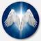 Designart - Angel Wings on Blue Background' Abstract Metal Circle Wall Art